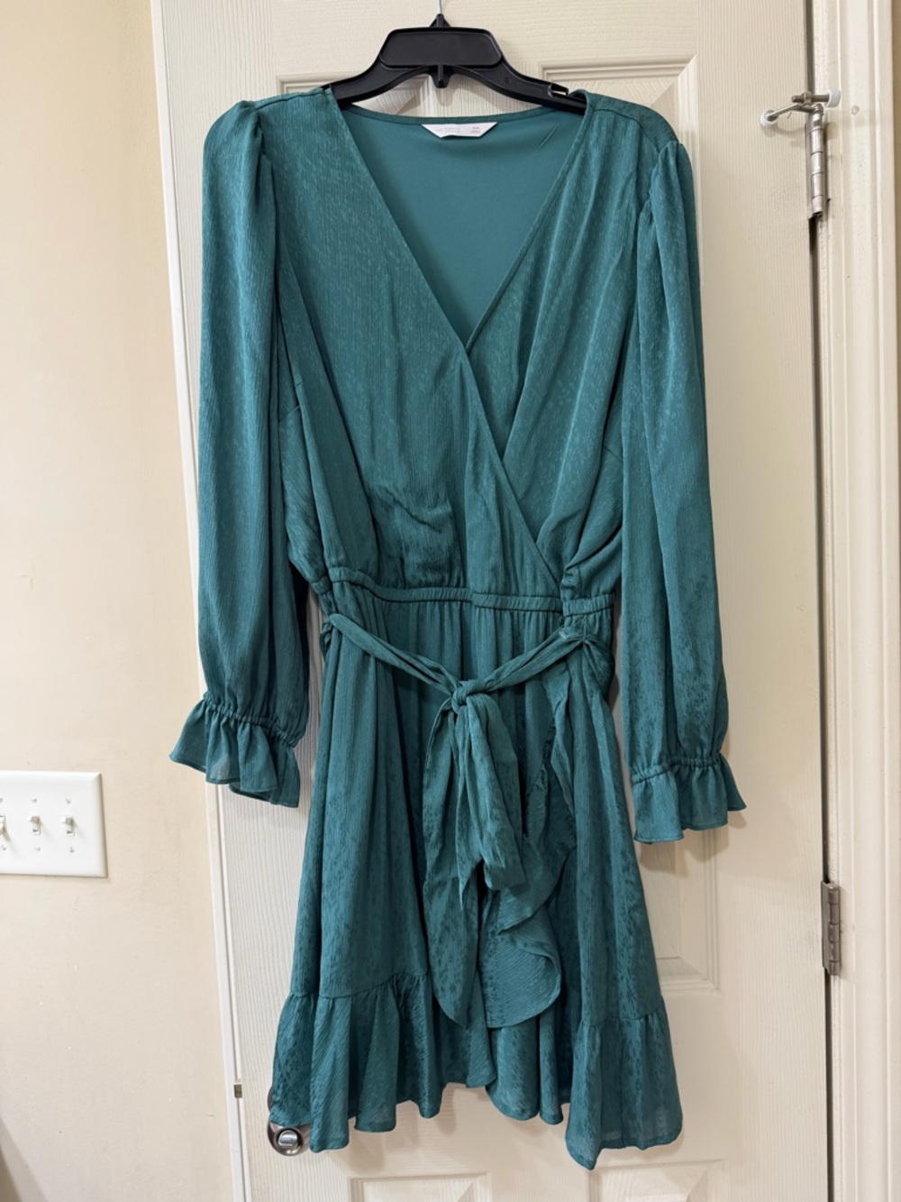 LC Lauren Conrad Teal Wrap Long Sleeve Dress